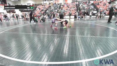 61 lbs Quarterfinal - Lane Powell, Verdigris Youth Wrestling vs James Evans, Bartlesville Wrestling Club