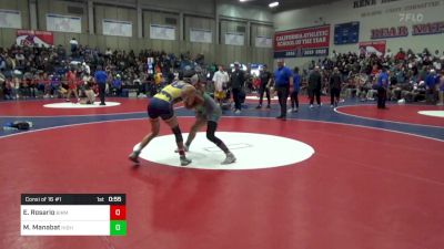 132 lbs Consi Of 16 #1 - Eric Rosario, Birmingham vs Mason Manabat, Highland (Bakersfield)