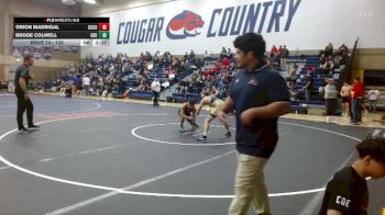 133 lbs Quarterfinal - Orion Madrigal, Clackamas Unattached vs Brode Colwell, Eastern Oregon University (OR)
