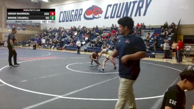 133 lbs Quarterfinal - Orion Madrigal, Clackamas Unattached vs Brode Colwell, Eastern Oregon University (OR)