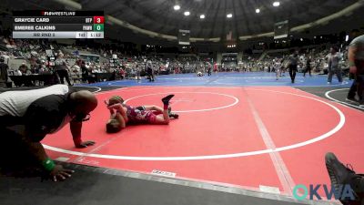 70 lbs Rr Rnd 5 - Graycie Card, Tulsa Blue T Panthers vs Emeree Calkins, Pawhuska Elks Takedown