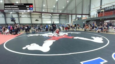 U8 FK - 56 lbs Quarters - Paxson Caldwell, Pioneer Grappling Academy vs Jaxonn Estrada, Wrestling Club Tacoma Slam