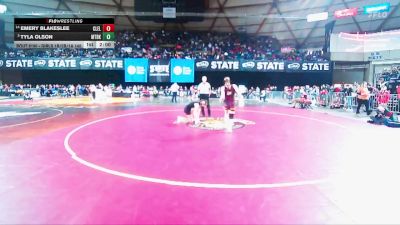 Girls 1B/2B/1A 140 Champ. Round 2 - Tyla Olson, Mount Baker (Girls) vs Emery Blakeslee, Cle Elum-Roslyn (Girls)