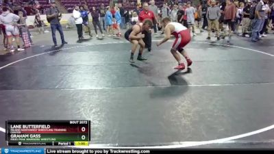 187 lbs Round 2 - Graham Gass, Pikes Peak Warriors Wrestling vs Lane Butterfield, Inland Northwest Wrestling Training Center