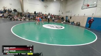 106 lbs 1st Place Match - Emery Kohler, Evanston vs Ryker Liechty, Evanston