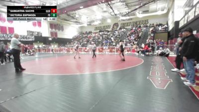 130 lbs 1st Place Match - Samantha Sachs, Glendora vs Victoria Espinoza, Palm Desert