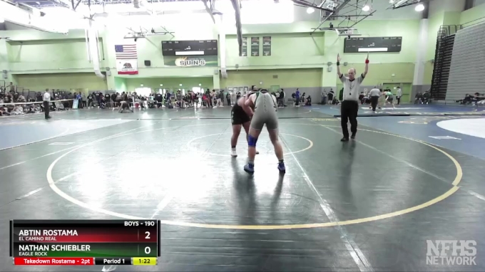 190 lbs Semifinal - Nathan Schiebler, EAGLE ROCK vs Abtin Rostama, El ...