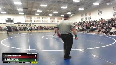 145 lbs Quarterfinal - Blake Osborn, Fremont Middle School vs Jesus Hernandez, East Valley Middle School