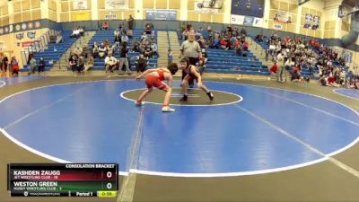 68 lbs Cross Bracket (8 Team) - Kashden Zaugg, Jet Wrestling Club vs Weston Green, Husky Wrestling Club