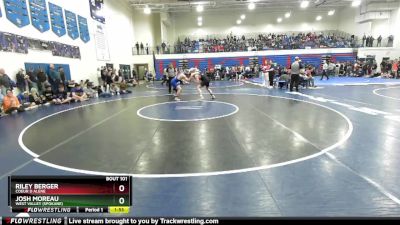 190 lbs Champ. Round 1 - Riley Berger, Coeur D Alene vs Josh Moreau, West Valley (Spokane)