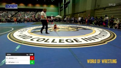 52 lbs Quarterfinal - Arianna Jones, Crater Mat Club vs Emalia Whalen, FLOW Academy