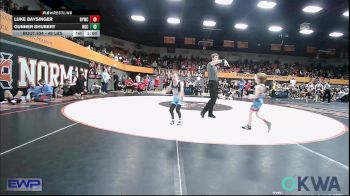 49 lbs Consi Of 4 - Gunner Shubert, Norman Grappling Club vs Luke Baysinger, Blanchard Youth Wrestling Club