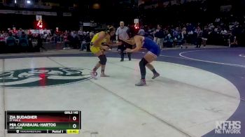Girls 145 lbs Cons. Round 3 - Zia Budagher, St Pius X vs Mia Carabajal-Hartog, Los Lunas
