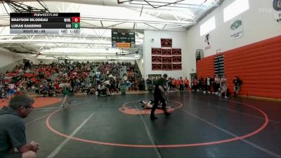 98 lbs Quarterfinal - Lukas Eakerns, Cody Middle School vs Brayson Bilodeau, Worland Middle School