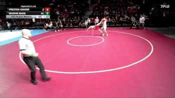 5A 215 lbs 1st Place Match - Preston Graver, Spanish Fork vs Moroni Mahe, Hillcrest
