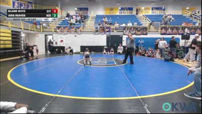 40 lbs Consolation - Blaire Boyd, Standfast vs Jude Reaves, Huskey Wrestling Club