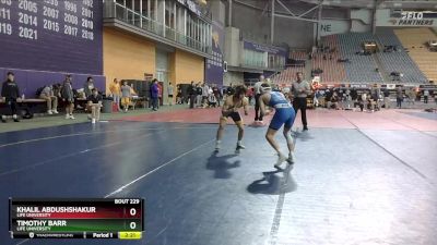 197 lbs 1st Place Match - Timothy Barr, Life University vs Khalil Abdushshakur, Life University