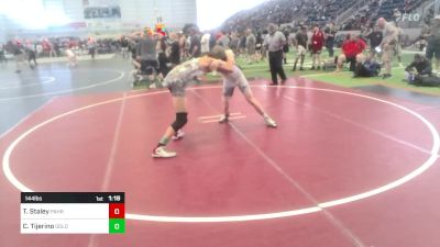 144 lbs Round Of 16 - Trueitt Staley, Pahranagat Valley Youth Wrestling vs Cylas Tijerino, Golden State WC