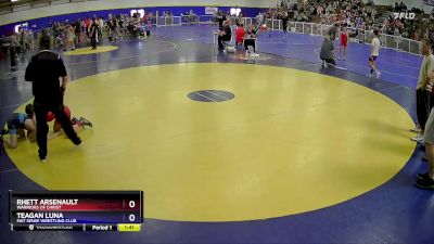 92 lbs Semifinal - Rhett Arsenault, Warriors Of Christ vs Teagan Luna, Mat Sense Wrestling Club