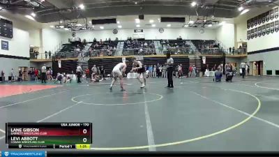 170 lbs Quarterfinal - Lane Gibson, Garrett Wrestling Club vs Levi Abbott, Cowan Wrestling Club