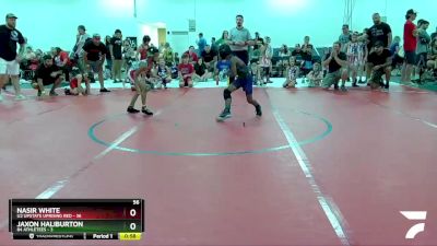 56 lbs Round 1 (8 Team) - Nasir White, U2 Upstate Uprising Red vs Jaxon Haliburton, 84 Athletees