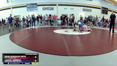 285 lbs 7th Place Match - David Gonzalez-Ortiz, Elite Athletic Club vs Carson Andreas, Greenwood Wrestling Club