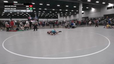 120 lbs Cons. Sub-rd Of 32 - Brodie Zeller, Greater Heights Wrestling vs Declan Keller, Dodge City Wrestling Academy
