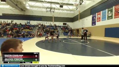 63 lbs Cons. Round 2 - Keaton Stadelman, Mt Spokane Wrestling Club vs Grayson Streeter, Bonners Ferry Wrestling Club