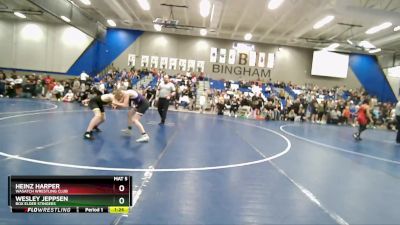 92 lbs Cons. Round 3 - Wesley Jeppsen, Box Elder Stingers vs Heinz Harper, Wasatch Wrestling Club