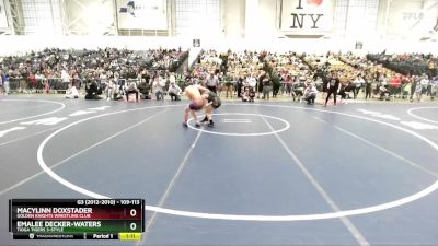 109-113 lbs Round 3 - Macylinn Doxstader, Golden Knights Wrestling Club vs Emalee Decker-Waters, Tioga Tigers 3-Style