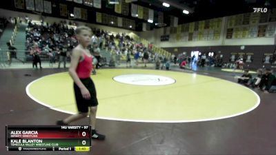 97 lbs Cons. Round 3 - Kale Blanton, Temecula Valley Wrestling Club vs Alex Garcia, Infinity Wrestling