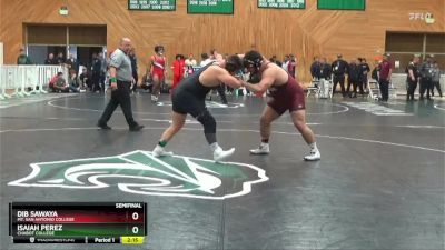 285 lbs Semifinal - Isaiah Perez, Chabot College vs Dib Sawaya, Mt. San Antonio College