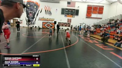 49 lbs Round 1 - Roman Martinez, North Big Horn Rams vs Ridge Rohrer, Powell Wrestling Club