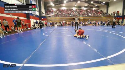 80 lbs Quarterfinal - Karson Waag, Sand Springs JH (SS) vs Sloan Burnett, Edison Eagles Jr. High