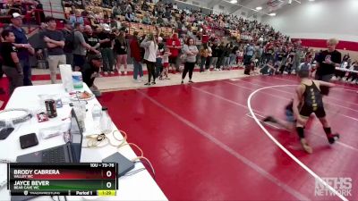 73-76 lbs Round 1 - Brody Cabrera, Valley WC vs Jayce Bever, Bear Cave WC