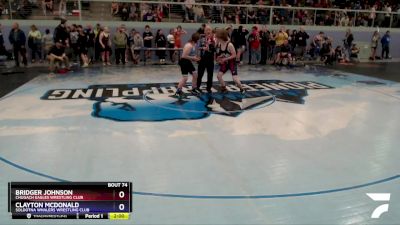 136 lbs Round 1 - Clayton McDonald, Soldotna Whalers Wrestling Club vs Bridger Johnson, Chugach Eagles Wrestling Club