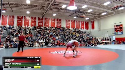 150 lbs 1st Place Match - Brody Rhoades, Uintah vs Eli Bency, Palisade