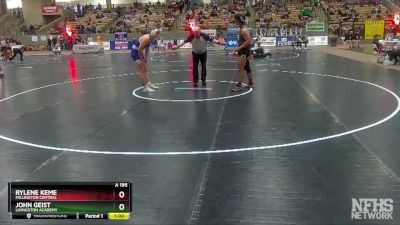 A 195 lbs Cons. Round 2 - Rylene Keme, Millington Central vs John Geist, Livingston Academy