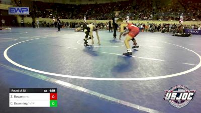 112 lbs Round Of 32 - Zander Bowen, Chickasha Youth Wrestling vs Cale Browning, Tough N Technical Wrestling Club