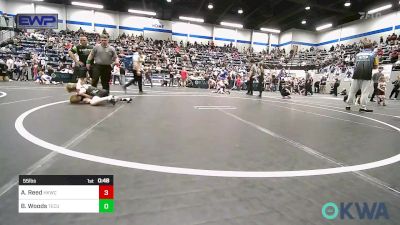 55 lbs Semifinal - Adam Reed, Henryetta Knights Wrestling Club vs Brastin Woods, Tecumseh Youth Wrestling