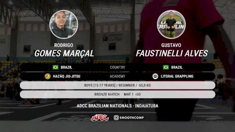 Rodrigo Gomes Marçal vs Gustavo Faustinelli Alves 2025 ADCC Brazilian Nationals