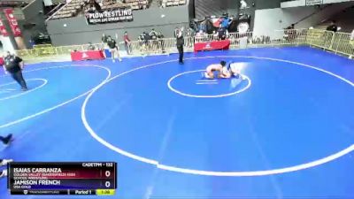 132 lbs Champ. Round 3 - Isaias Carranza, Golden Valley (Bakersfield) High School Wrestling vs Jamison French, USA Gold