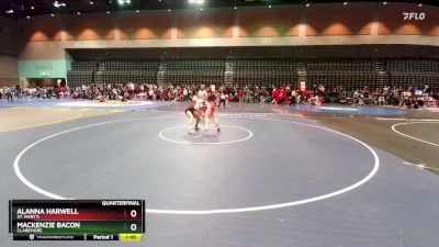 125 lbs Quarterfinal - Mackenzie Bacon, Claremore vs Alanna Harwell, St. Mary`s