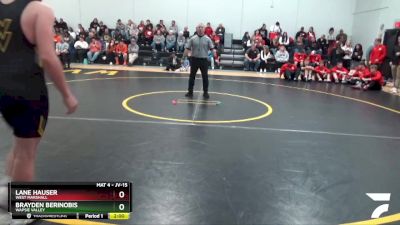 JV-15 lbs Round 2 - Lane Hauser, West Marshall vs Brayden Berinobis, Wapsie Valley