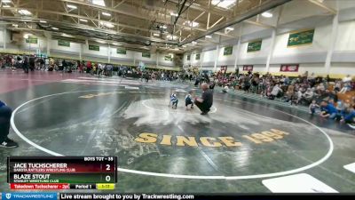 35 lbs Round 2 - Jace Tuchscherer, DAKOTA RATTLERS WRESTLING CLUB vs Blaze Stout, Stanley Wrestling Club