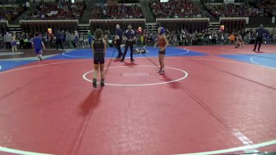 62 lbs Quarterfinal - Kirby Kegel, North Montana Wrestling Club vs Jewell Parker, Pioneer Wrestling Club