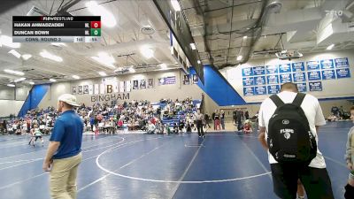 88 lbs Cons. Round 3 - Duncan Bown, Fremont Wrestling Club vs Hakan Ahmadzadeh, Jordan Wrestling Club