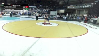Girls 2A 130 lbs Cons. Round 2 - Wren Neklason, Black Hills (Girls) vs Miley Zahler, Selah (Girls)