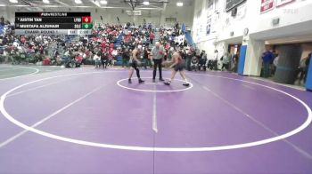 Boys 132 lbs Champ. Round 1 - Mustafa Alzuhair, Soledad Boys vs Justin Tan, Lynbrook&nbsp;Boys