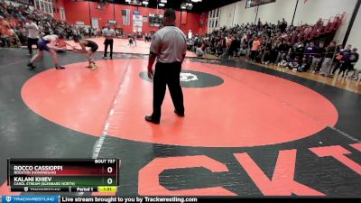 126 lbs Semifinal - Rocco Cassioppi, Rockton (HONONEGAH) vs Kalani Khiev, Carol Stream (GLENBARD NORTH)